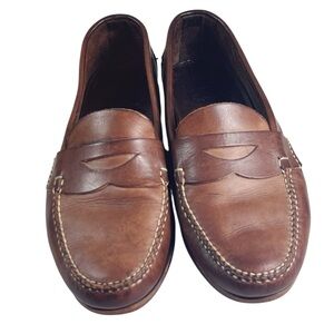Alan Edmunds Brown Leather Penny Loafers Sz 11 D EUC Preppy Office Academia
